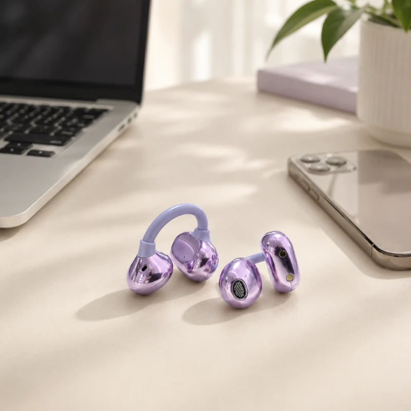 słuchawki clip-on open-ear Lenovo Services RS106 na uchu